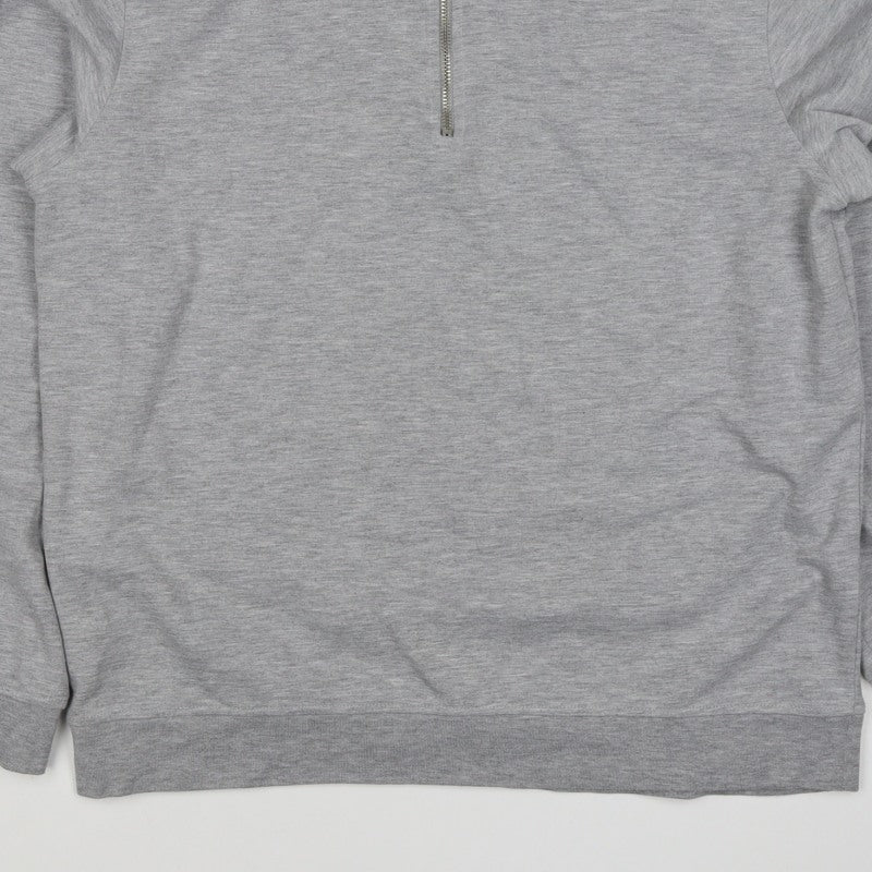 Zara Mens Grey M Quarter Zip Collared Pullover Sweatshirt