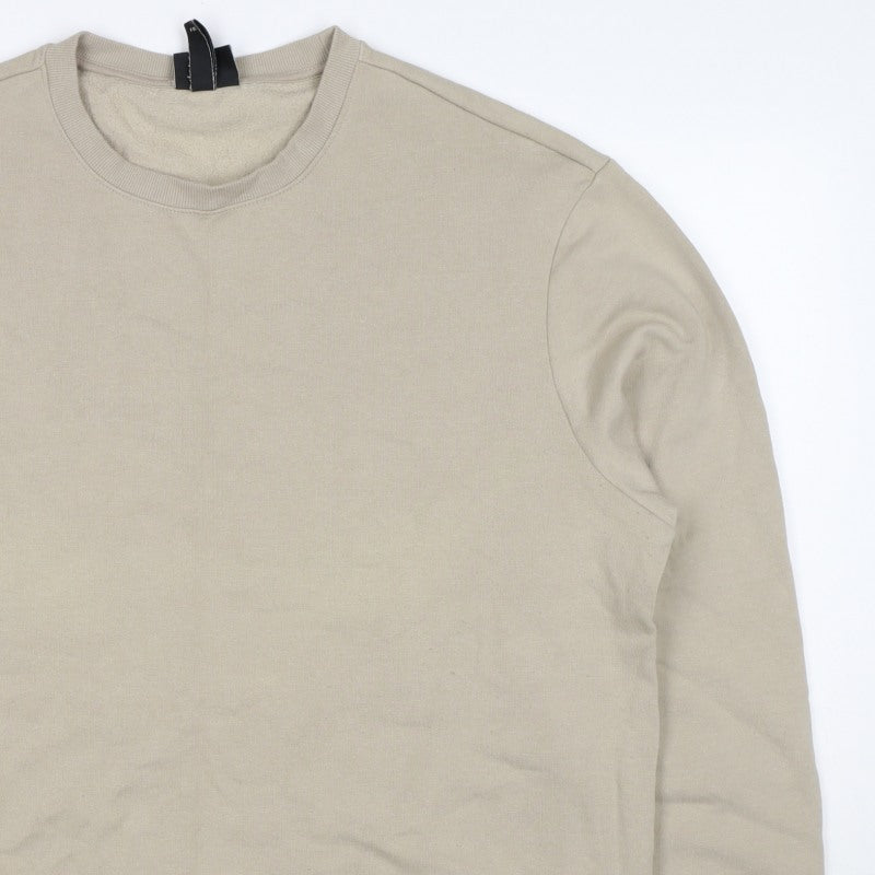 H&M Men’s Beige XL Crew Neck Pullover Fleece Sweatshirt