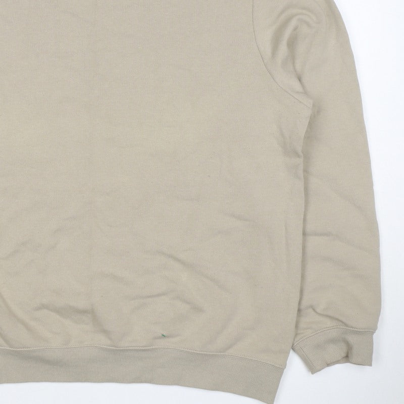 H&M Men’s Beige XL Crew Neck Pullover Fleece Sweatshirt