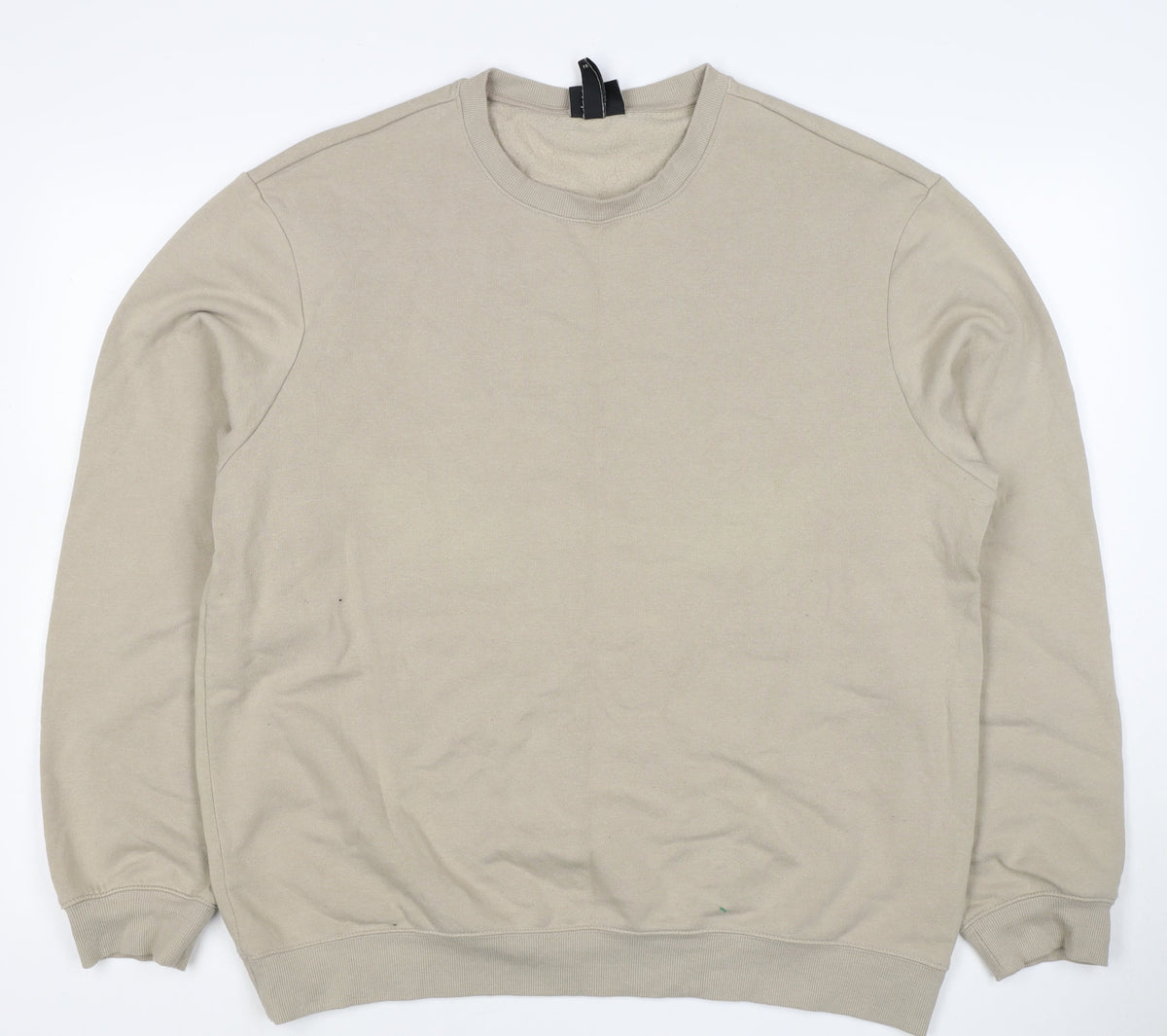 H&M Men’s Beige XL Crew Neck Pullover Fleece Sweatshirt