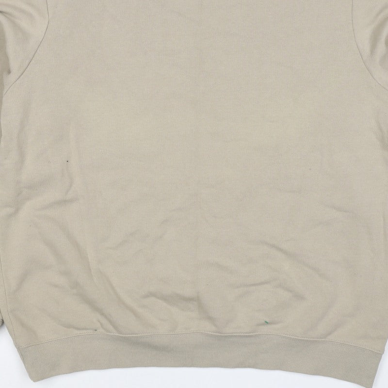 H&M Men’s Beige XL Crew Neck Pullover Fleece Sweatshirt