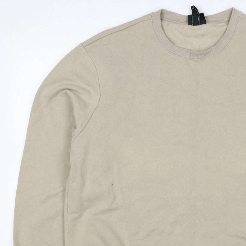 H&M Men’s Beige XL Crew Neck Pullover Fleece Sweatshirt