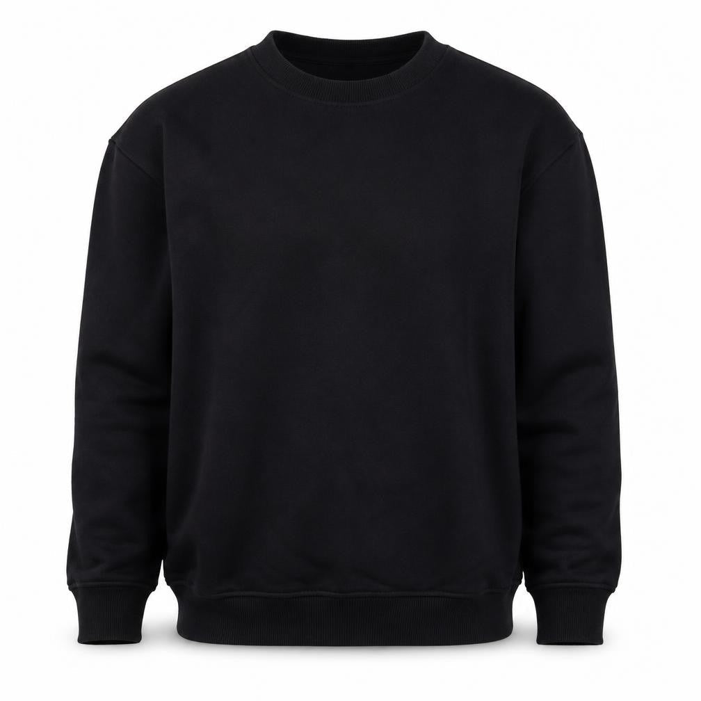 INRTD Men’s Black L Crew Neck Pullover Sweatshirt Long Sleeve