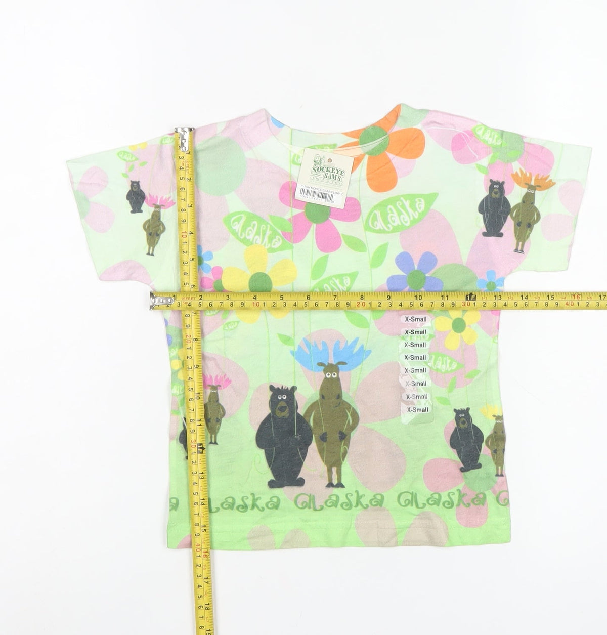 Sockeye Sam's Girls Multicoloured XS Basic Alaska Bear Floral T-Shirt