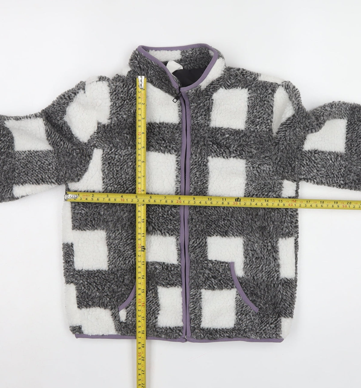 Cotton On Kids Girls Grey White Colourblock Fleece Zip Basic Jacket