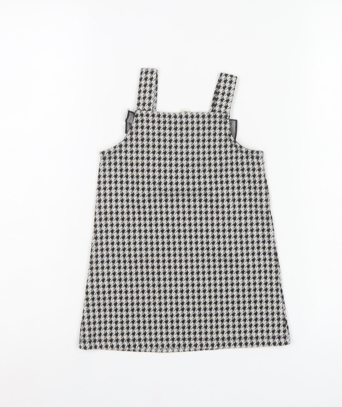 River Island Girls Black Houndstooth Pinafore Dress 12-18 Months