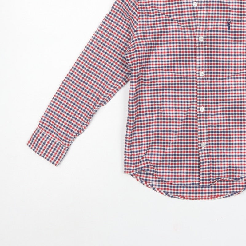 Next Boys Multicoloured Check Shirt 7 Years Cotton Long Sleeve Button-Up