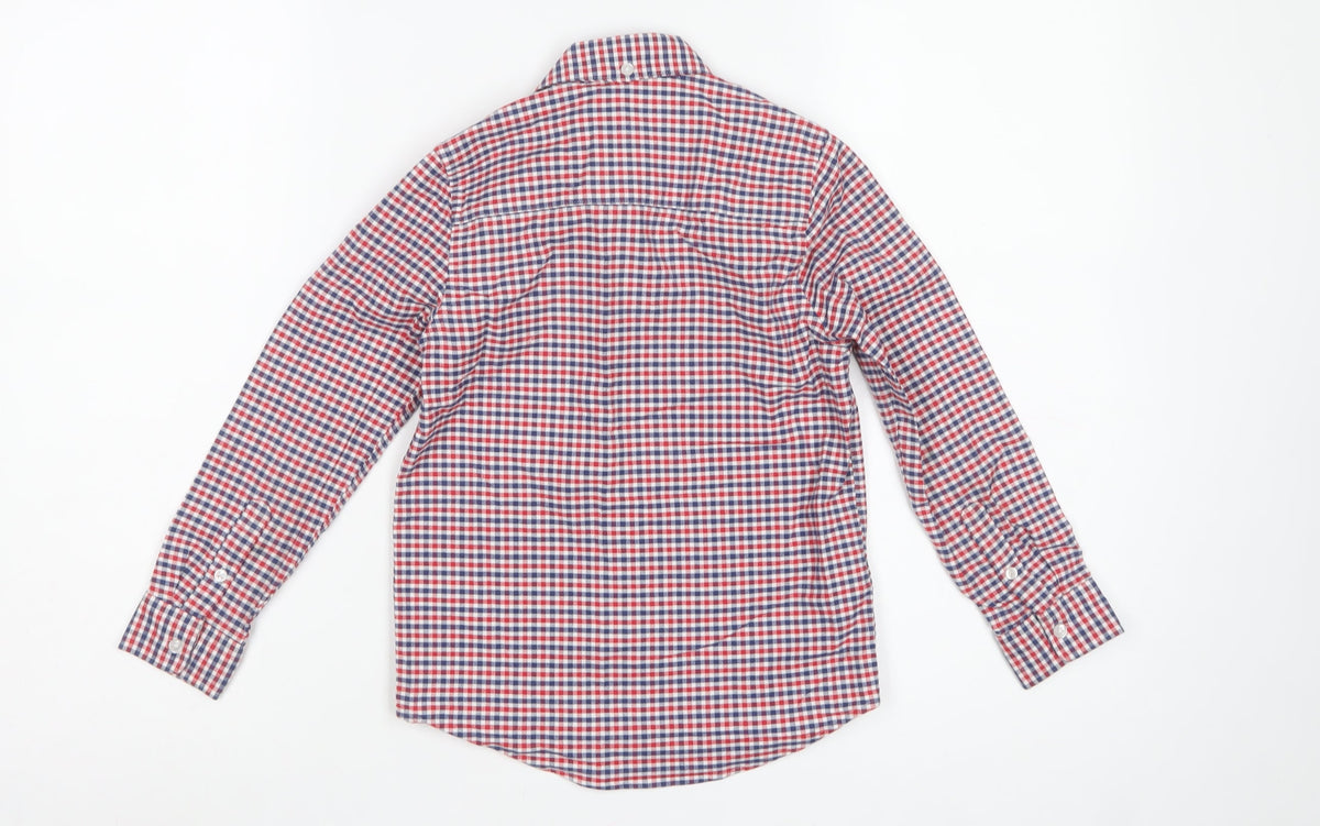 Next Boys Multicoloured Check Shirt 7 Years Cotton Long Sleeve Button-Up