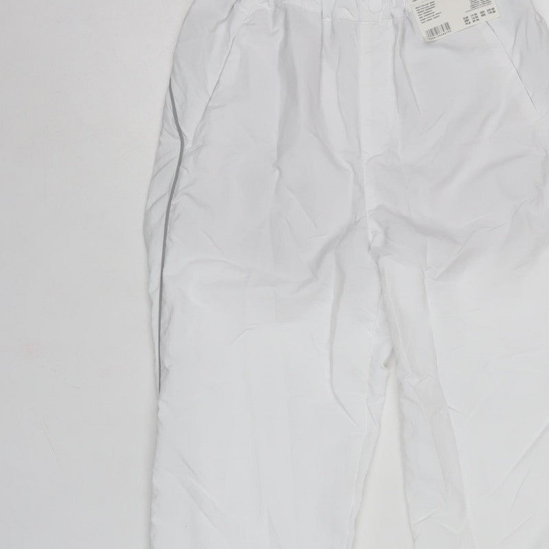 Uniqlo Unisex Kids White Jogger Trousers 9-10 Years Reflective NWT