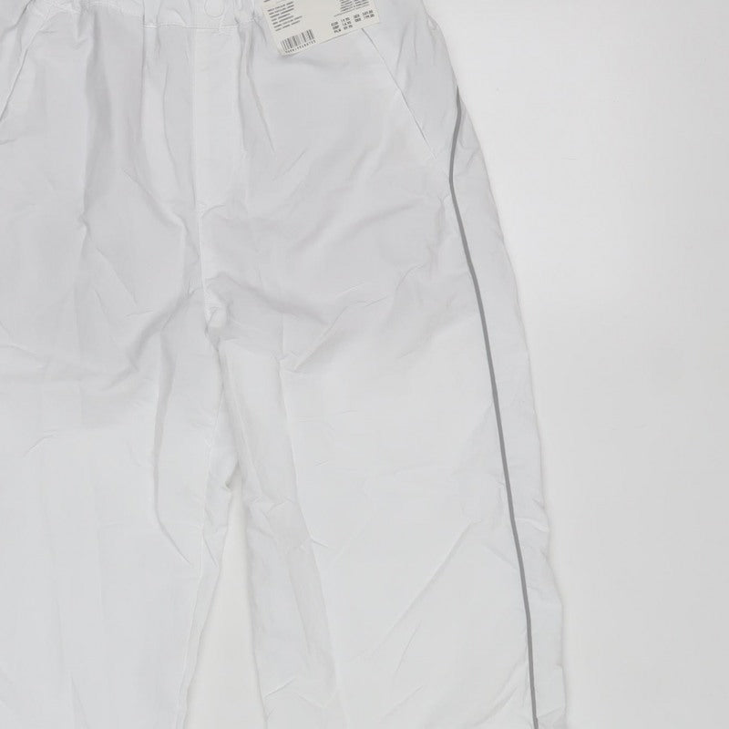 Uniqlo Unisex Kids White Jogger Trousers 9-10 Years Reflective NWT