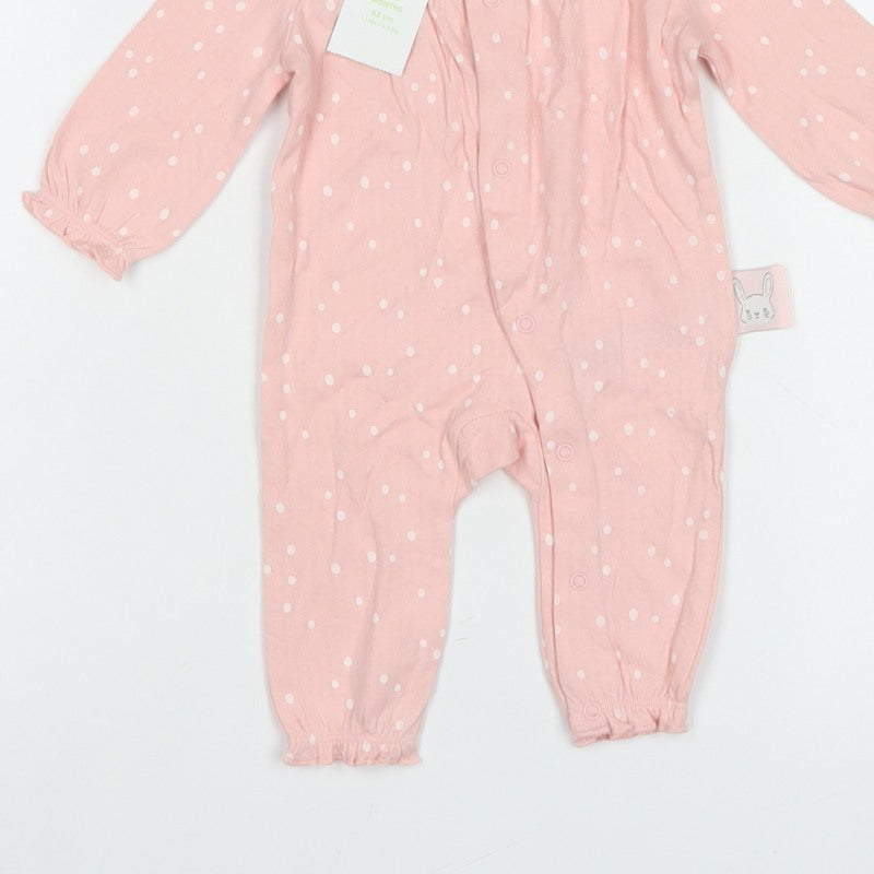 Pepco Baby Girls Pink Polka Dot Bunny Babygrow 0-3 Months