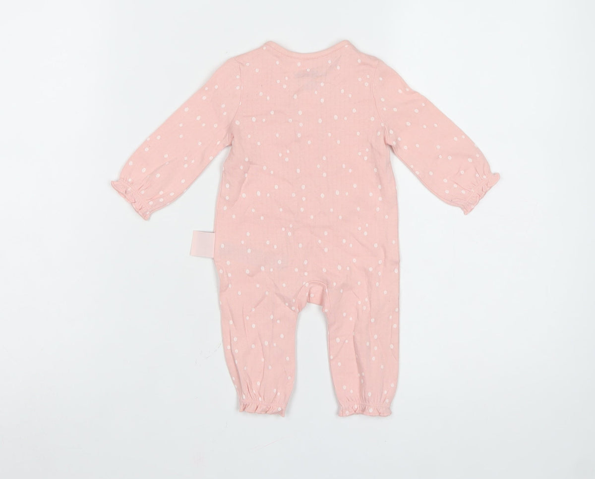 Pepco Baby Girls Pink Polka Dot Bunny Babygrow 0-3 Months
