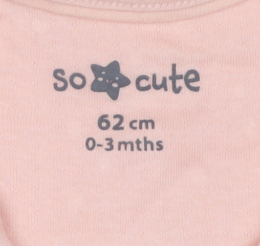 Pepco Baby Girls Pink Polka Dot Bunny Babygrow 0-3 Months