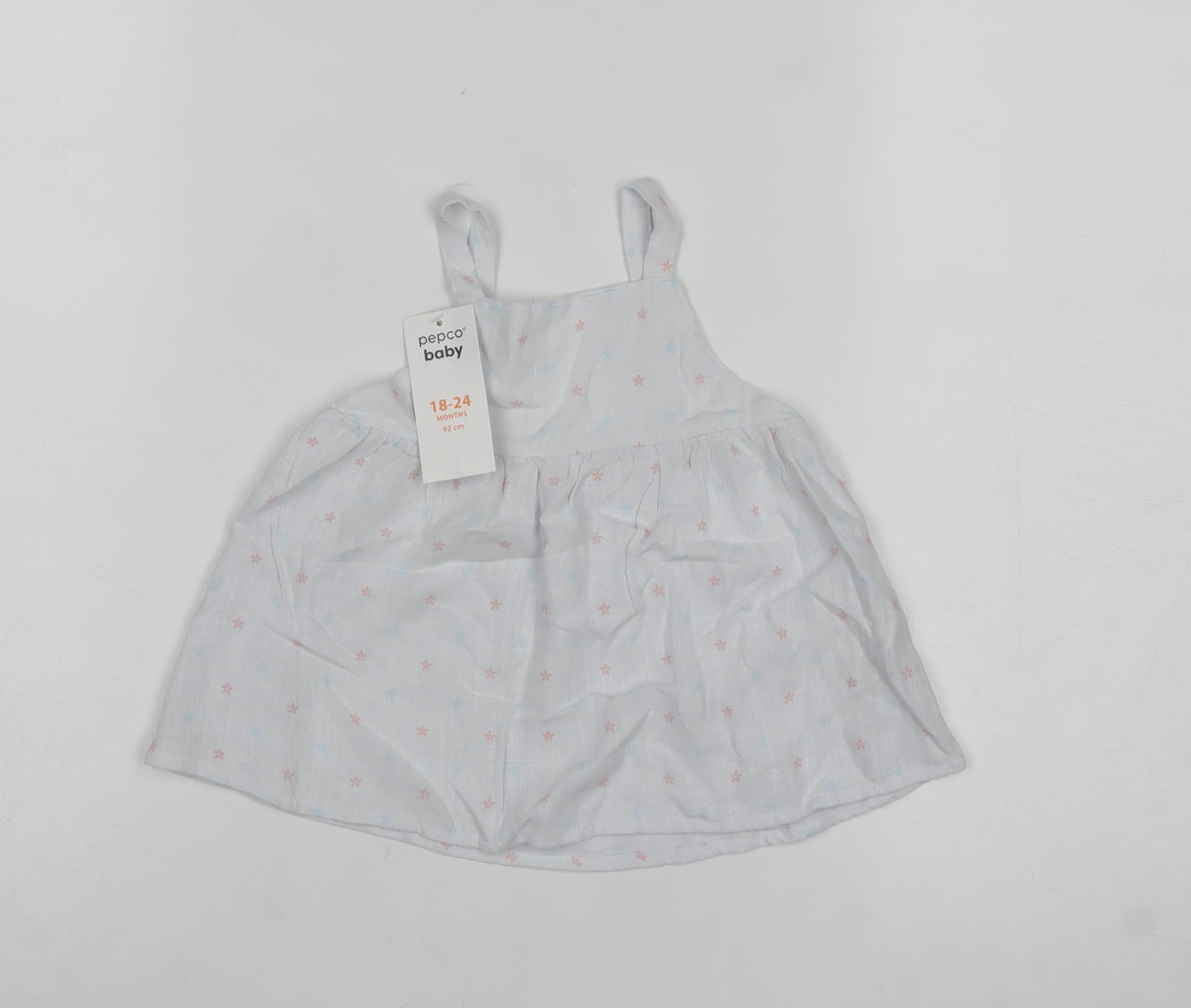 Pepco Baby Girls White Floral Linen Blend Camisole Top 18-24 Months