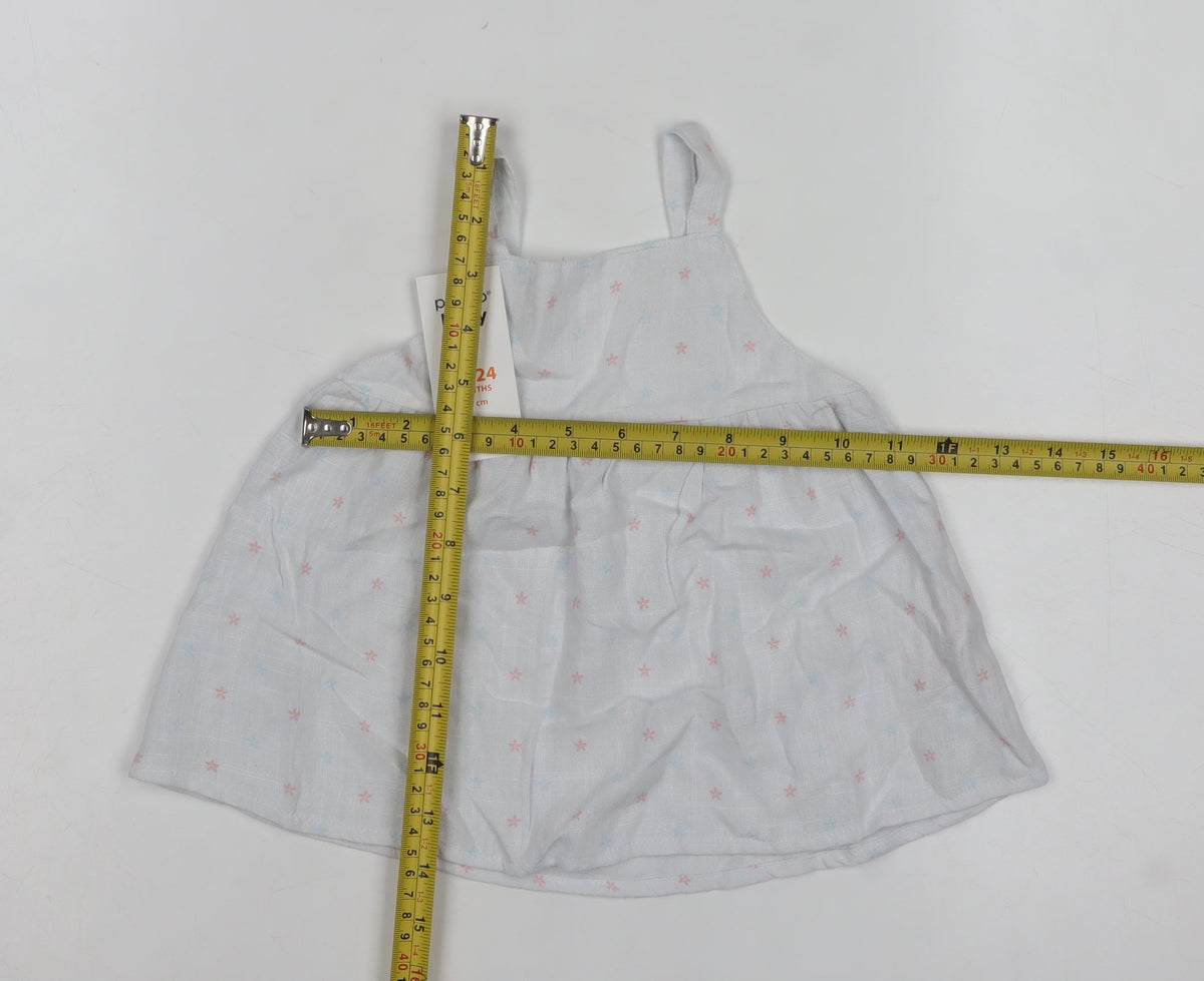 Pepco Baby Girls White Floral Linen Blend Camisole Top 18-24 Months