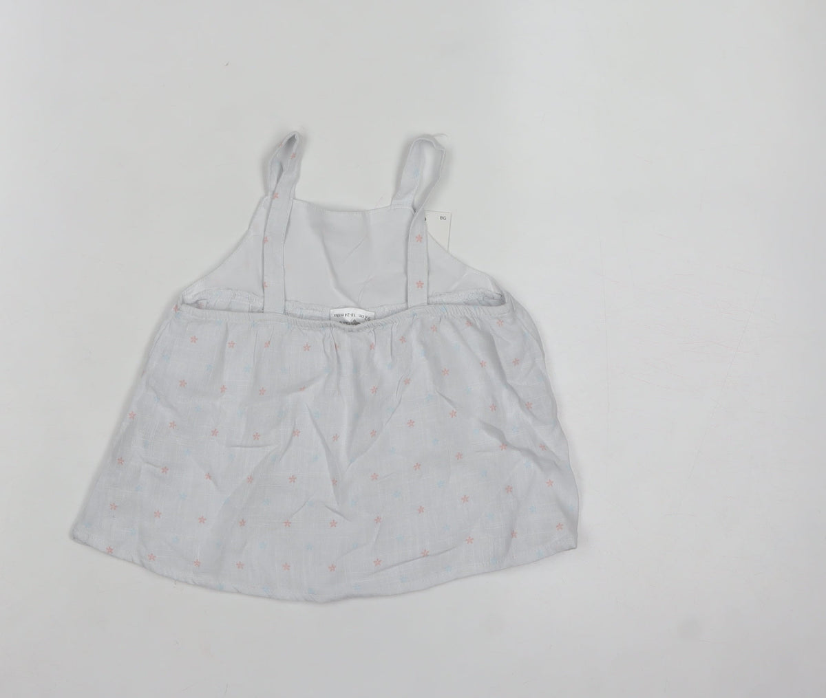 Pepco Baby Girls White Floral Linen Blend Camisole Top 18-24 Months
