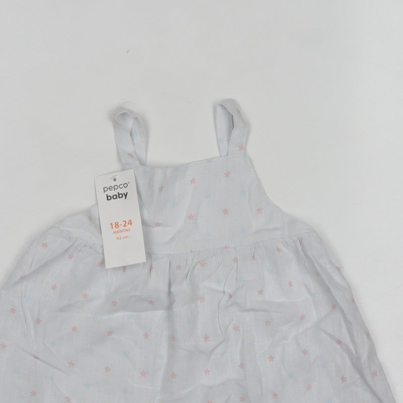 Pepco Baby Girls White Floral Linen Blend Camisole Top 18-24 Months