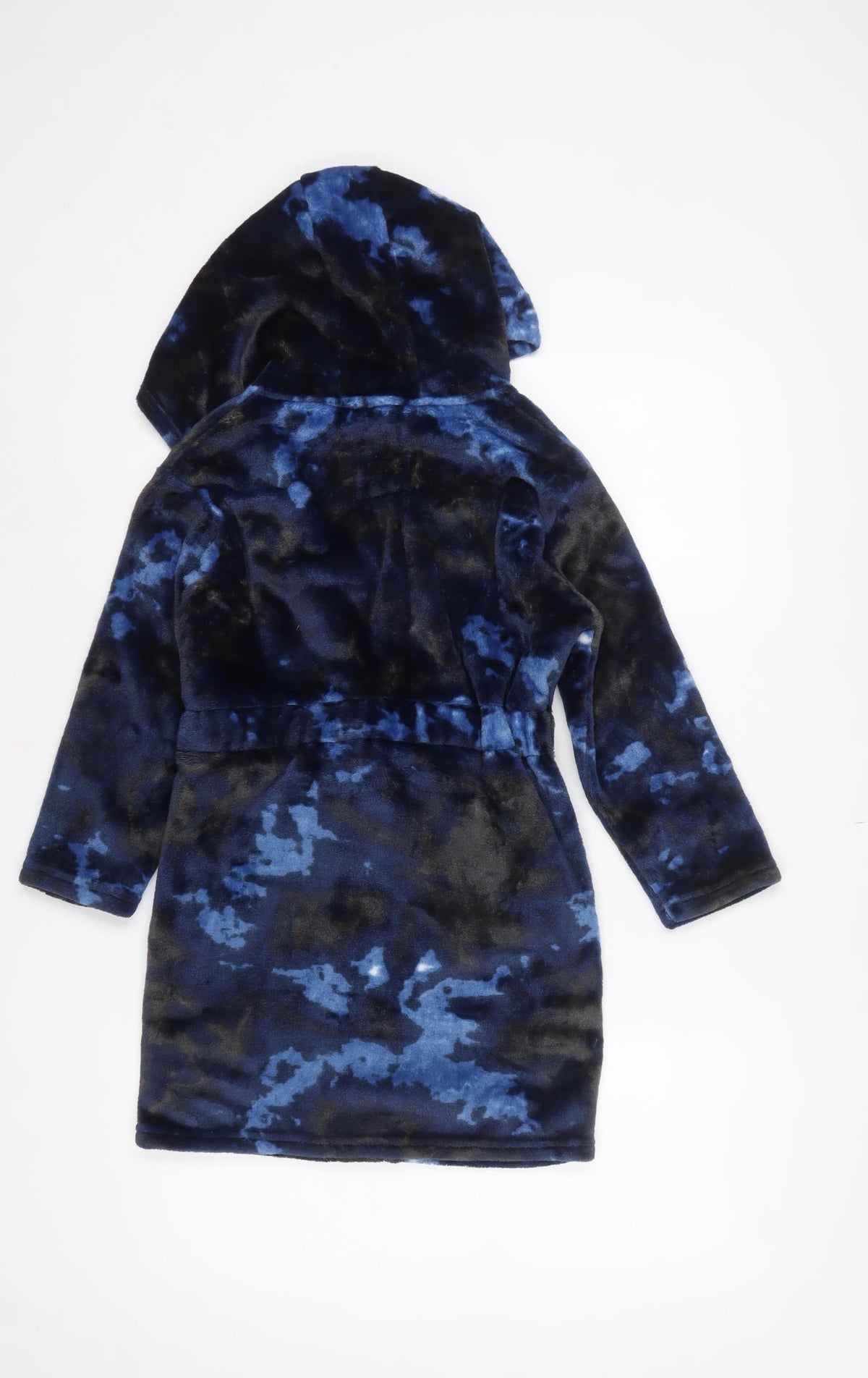 Primark Boys Blue Camo Hooded Fleece Robe 5-6 Years