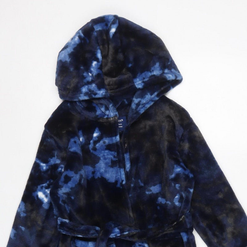 Primark Boys Blue Camo Hooded Fleece Robe 5-6 Years