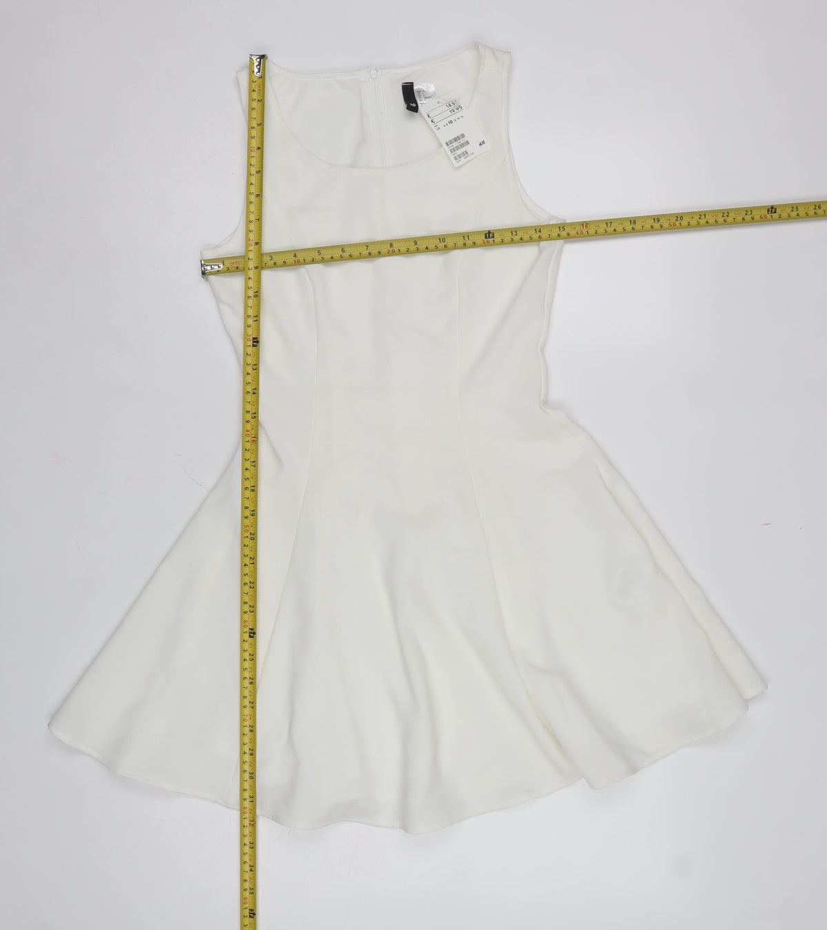 H&M Divided Women’s White UK 10 Fit & Flare Sleeveless Dress