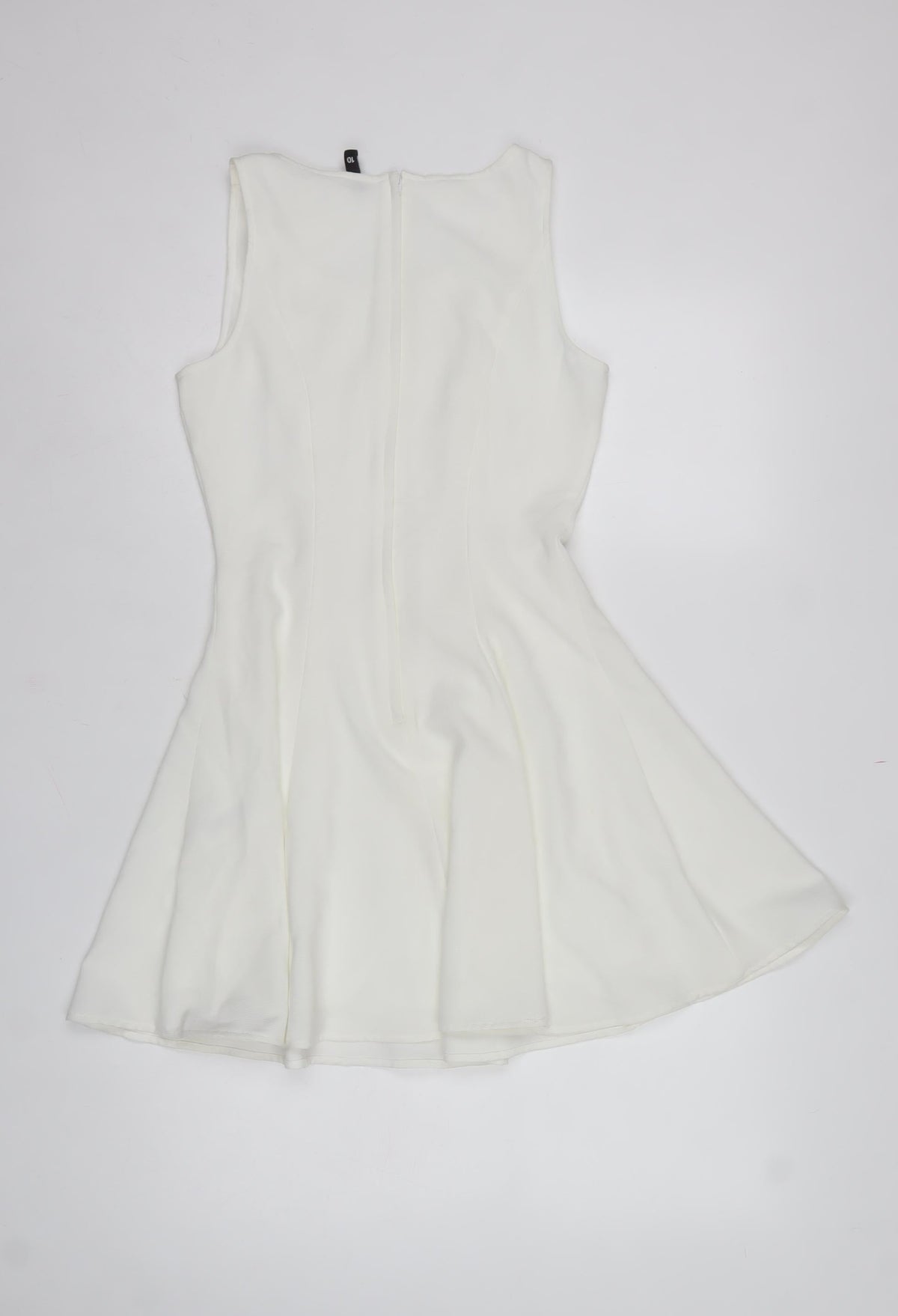 H&M Divided Women’s White UK 10 Fit & Flare Sleeveless Dress