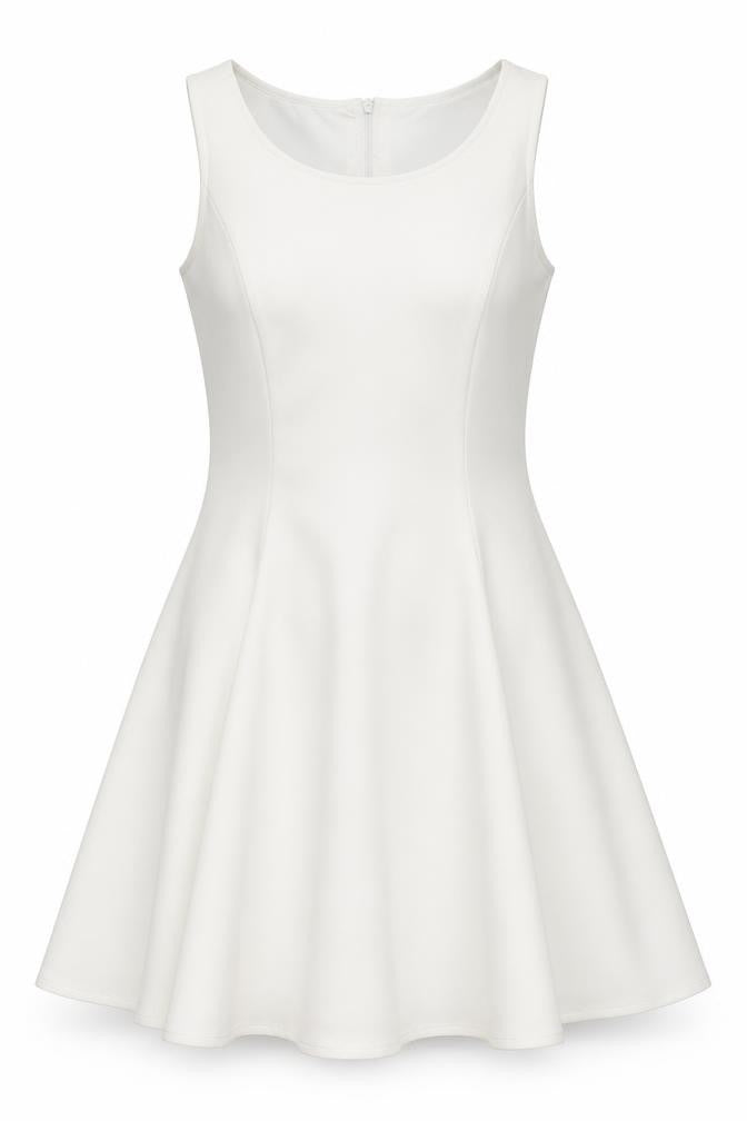 H&M Divided Women’s White UK 10 Fit & Flare Sleeveless Dress