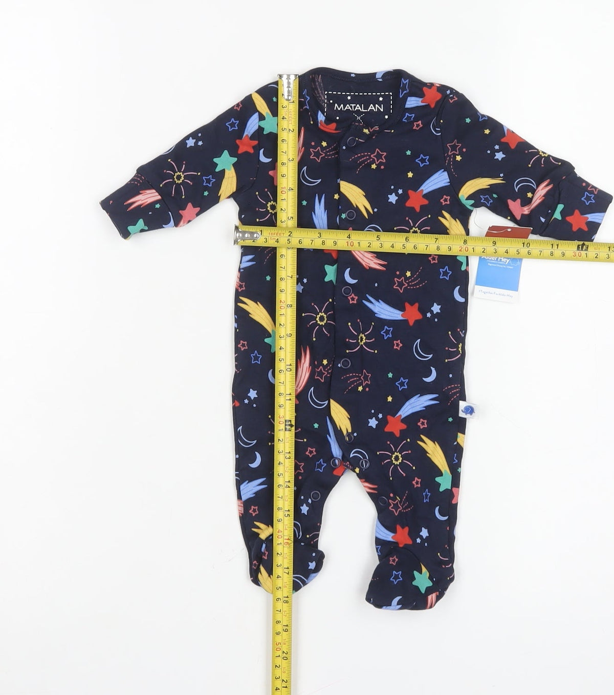 Matalan Unisex Baby Multicoloured Newborn Space Stars Babygrow NWT