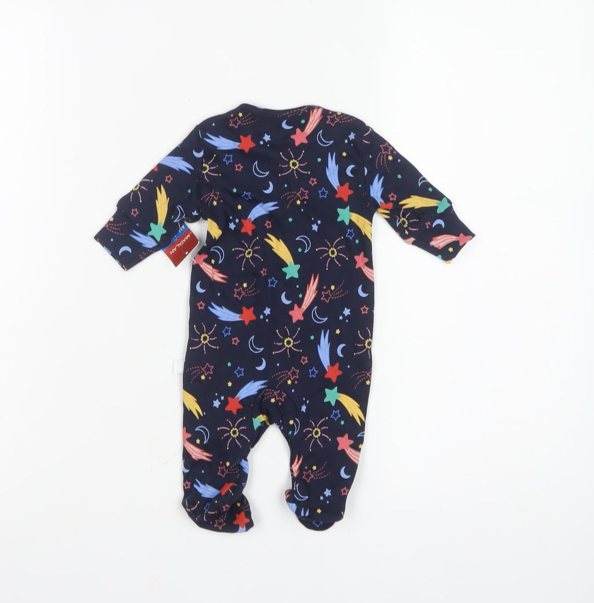 Matalan Unisex Baby Multicoloured Newborn Space Stars Babygrow NWT