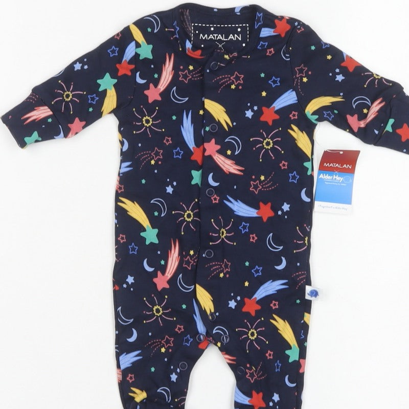 Matalan Unisex Baby Multicoloured Newborn Space Stars Babygrow NWT