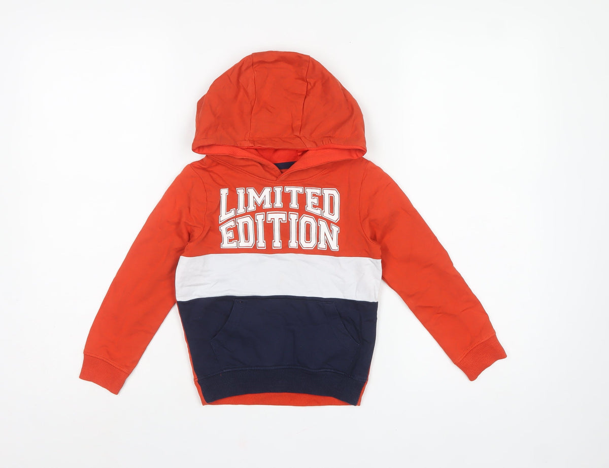 Max Boys Orange Colourblock Limited Edition Pullover Hoodie 4-5 Years