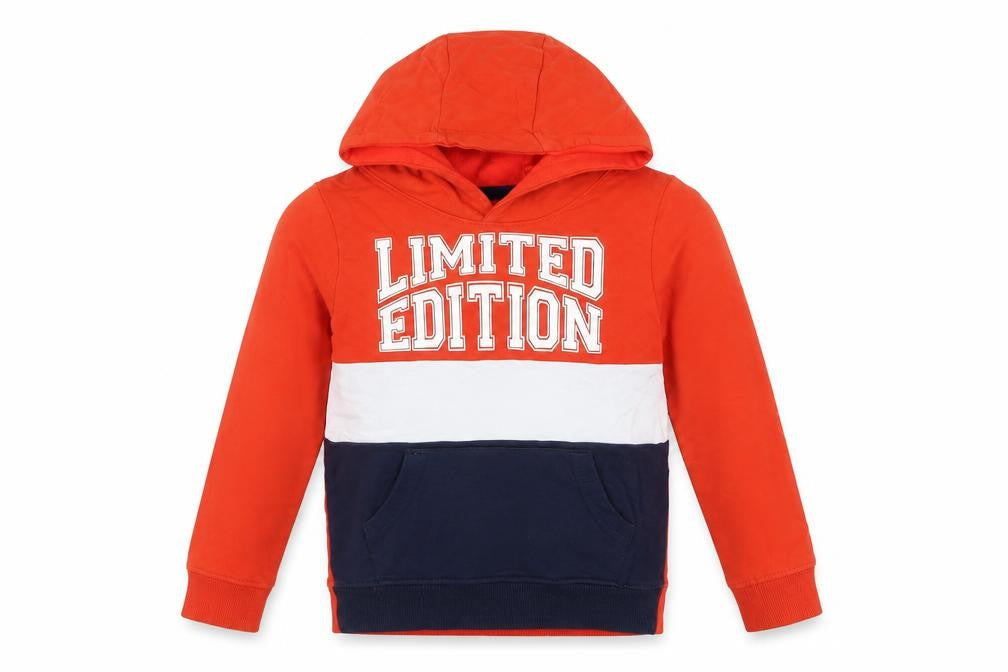 Max Boys Orange Colourblock Limited Edition Pullover Hoodie 4-5 Years