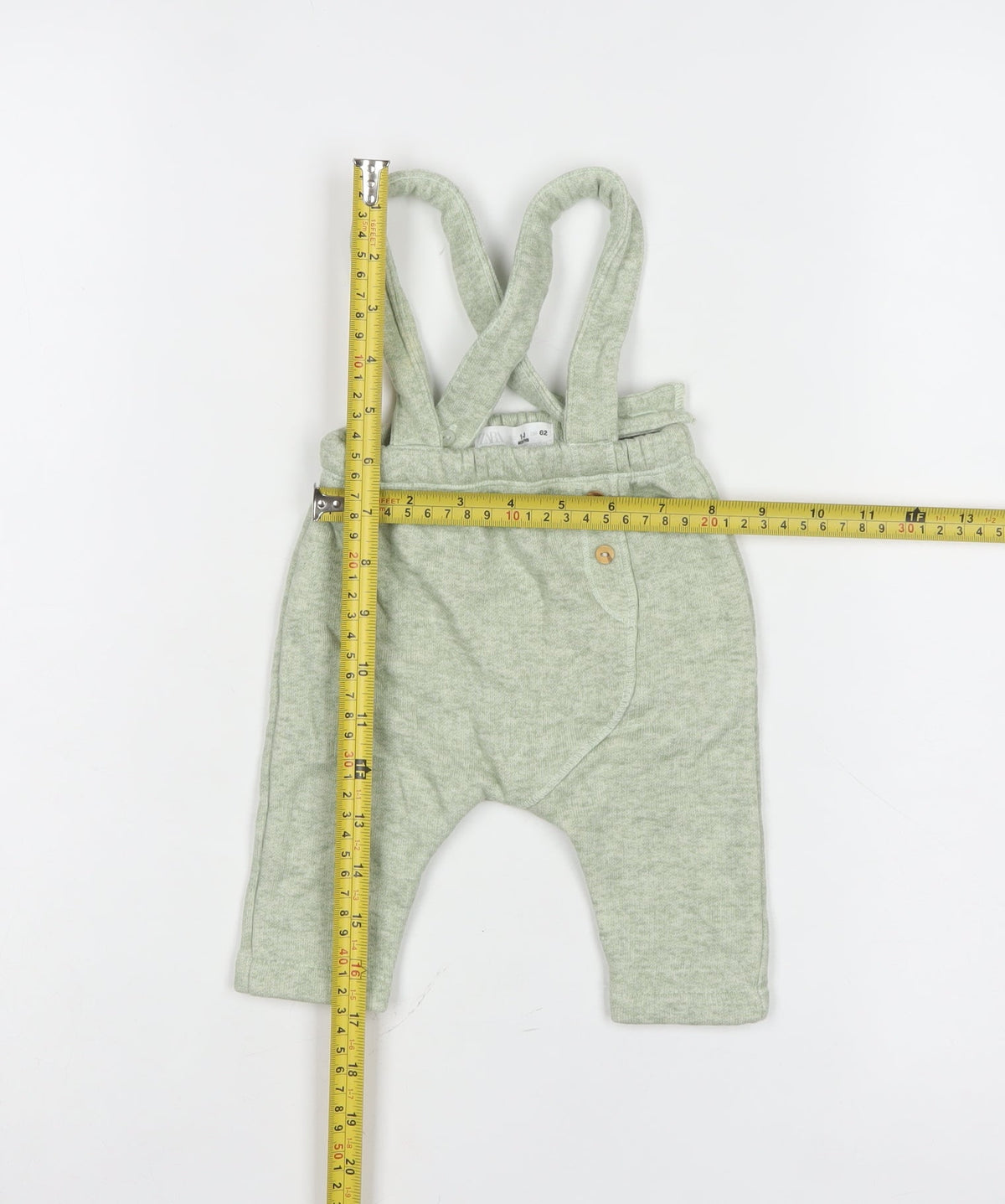 Zara Mini Unisex Baby Green 1-3 Months Jogger Suspender Trousers