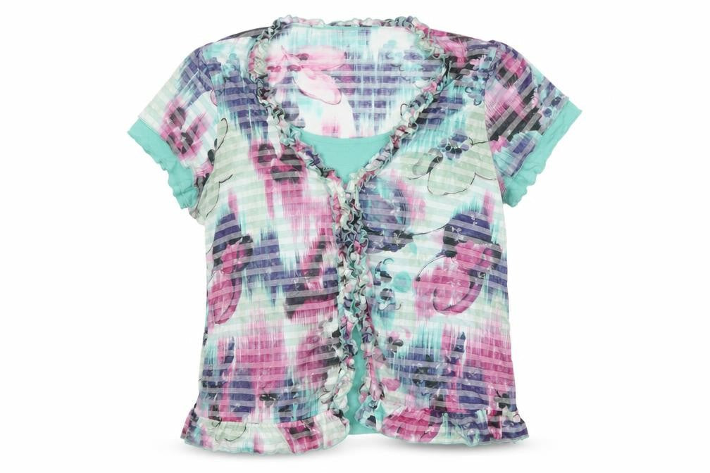 Per Una Womens Multicoloured Size 22 Floral Ruffle Sheer Blouse