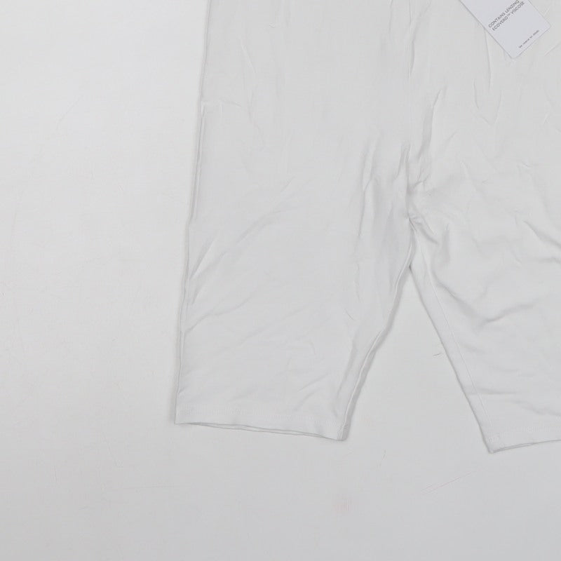Next Women White UK 10 Biker Shorts Stretch Lyocell Short Length