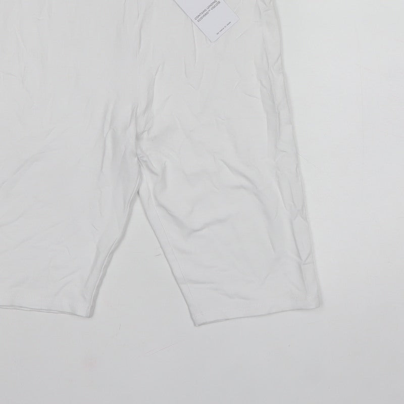 Next Women White UK 10 Biker Shorts Stretch Lyocell Short Length