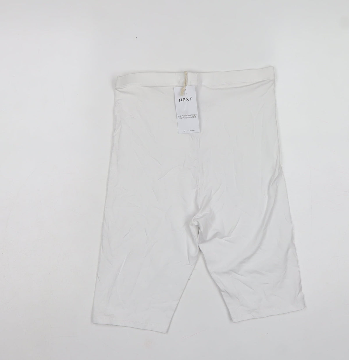 Next Women White UK 10 Biker Shorts Stretch Lyocell Short Length