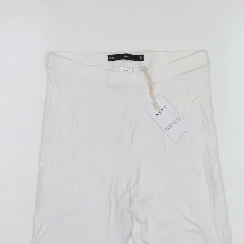 Next Women White UK 10 Biker Shorts Stretch Lyocell Short Length
