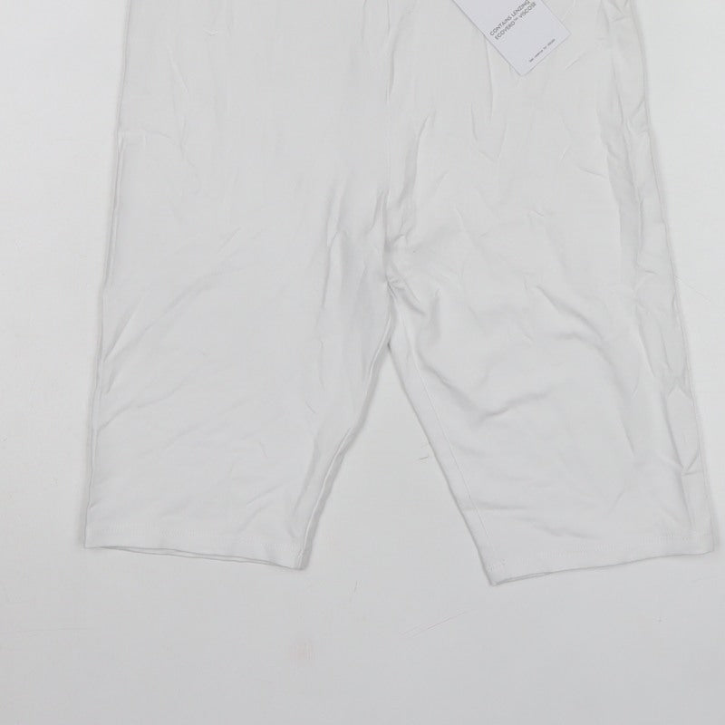 Next Women White UK 10 Biker Shorts Stretch Lyocell Short Length