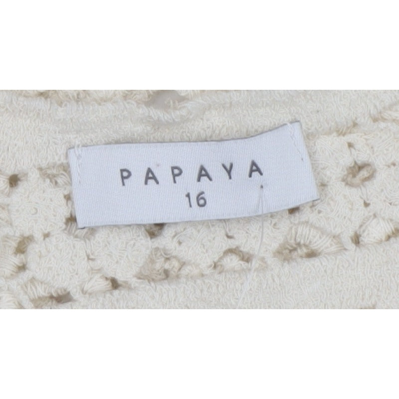 Papaya Women Ivory UK 16 Crochet Cotton Camisole Tank Top Boho