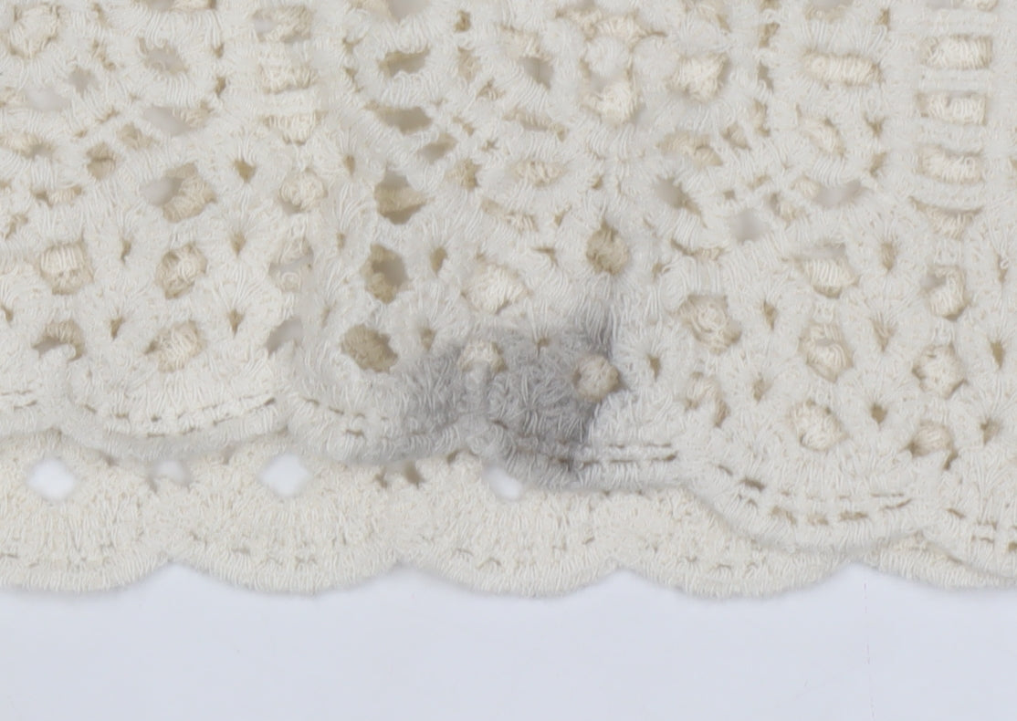 Papaya Women Ivory UK 16 Crochet Cotton Camisole Tank Top Boho