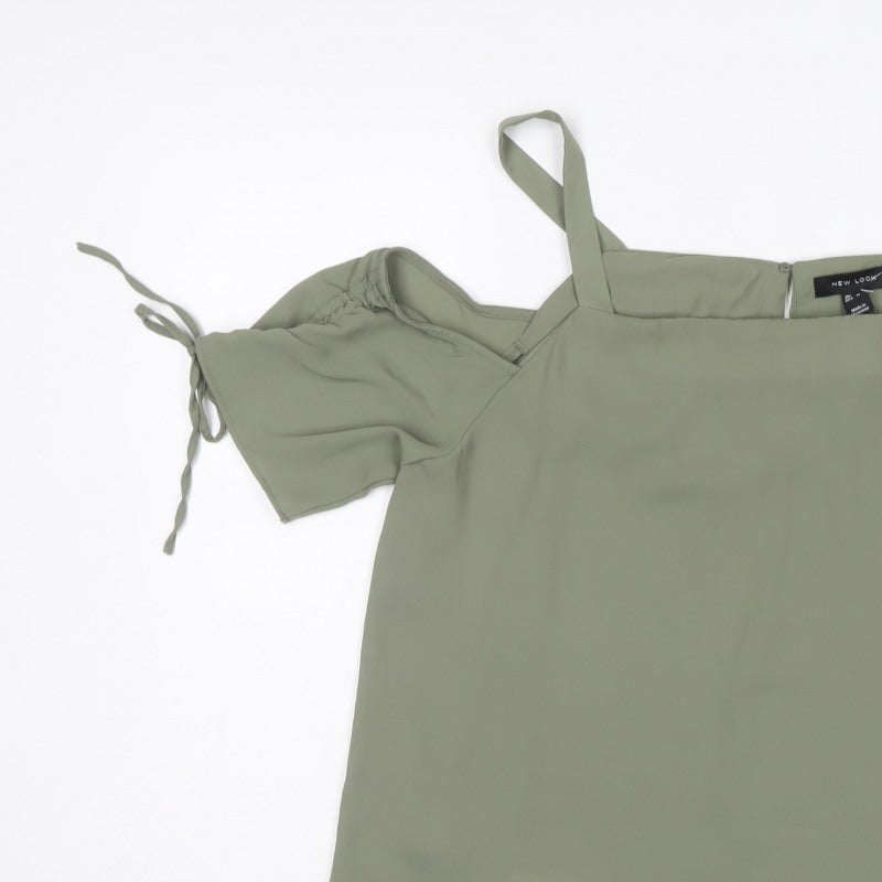 New Look Women’s Green UK 18 Cold Shoulder Square Neck Blouse