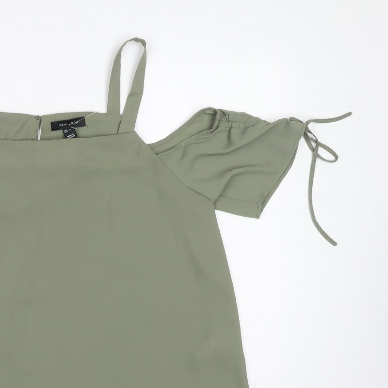New Look Women’s Green UK 18 Cold Shoulder Square Neck Blouse