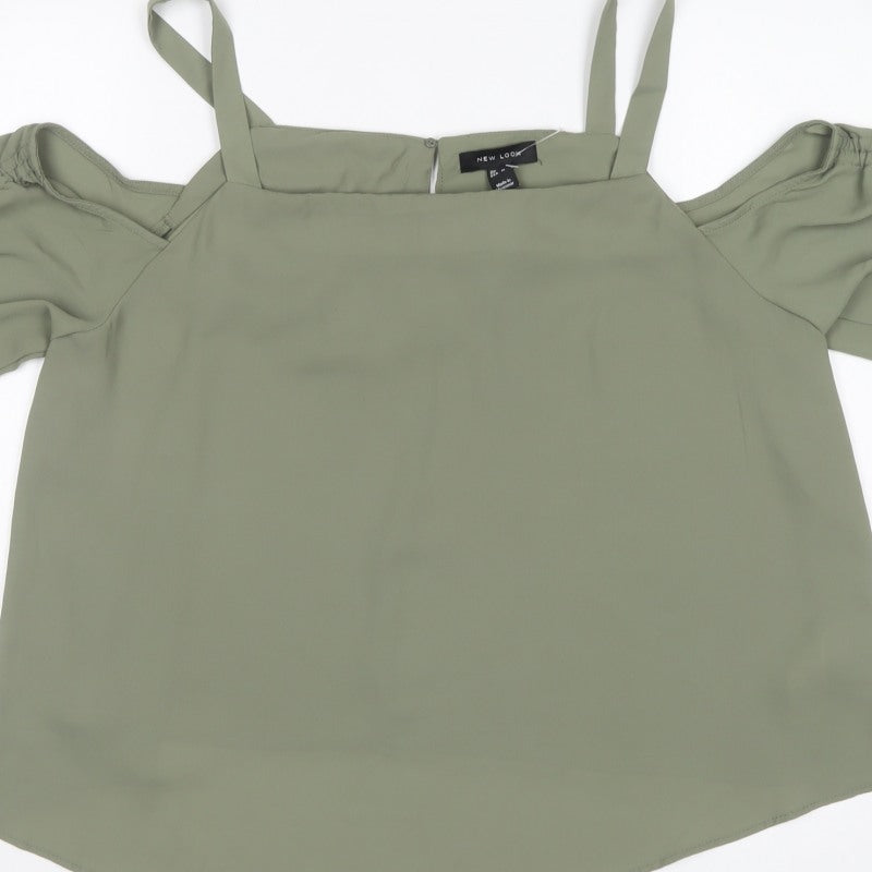 New Look Women’s Green UK 18 Cold Shoulder Square Neck Blouse