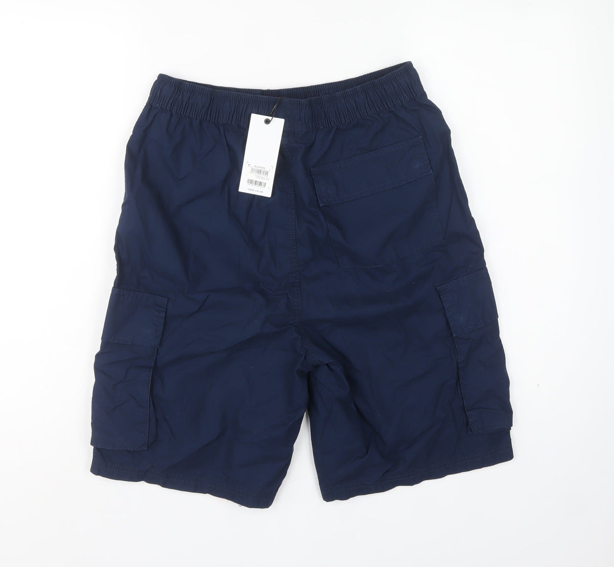 Next Men’s Navy Blue S Lightweight Drawstring Cargo Shorts Pockets