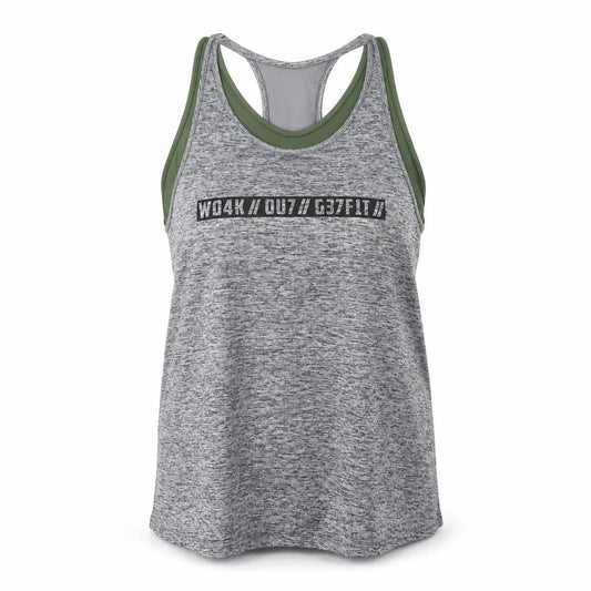 Alice Living x Primark Women Grey UK 18 Racerback Gym Tank Top