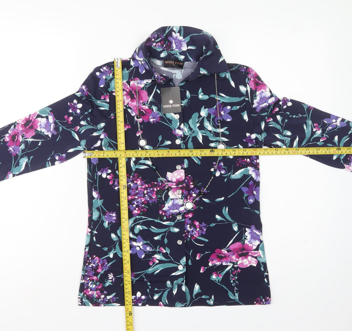 Anna Rose Women Multicoloured S Floral Stretch Button Tunic Shirt