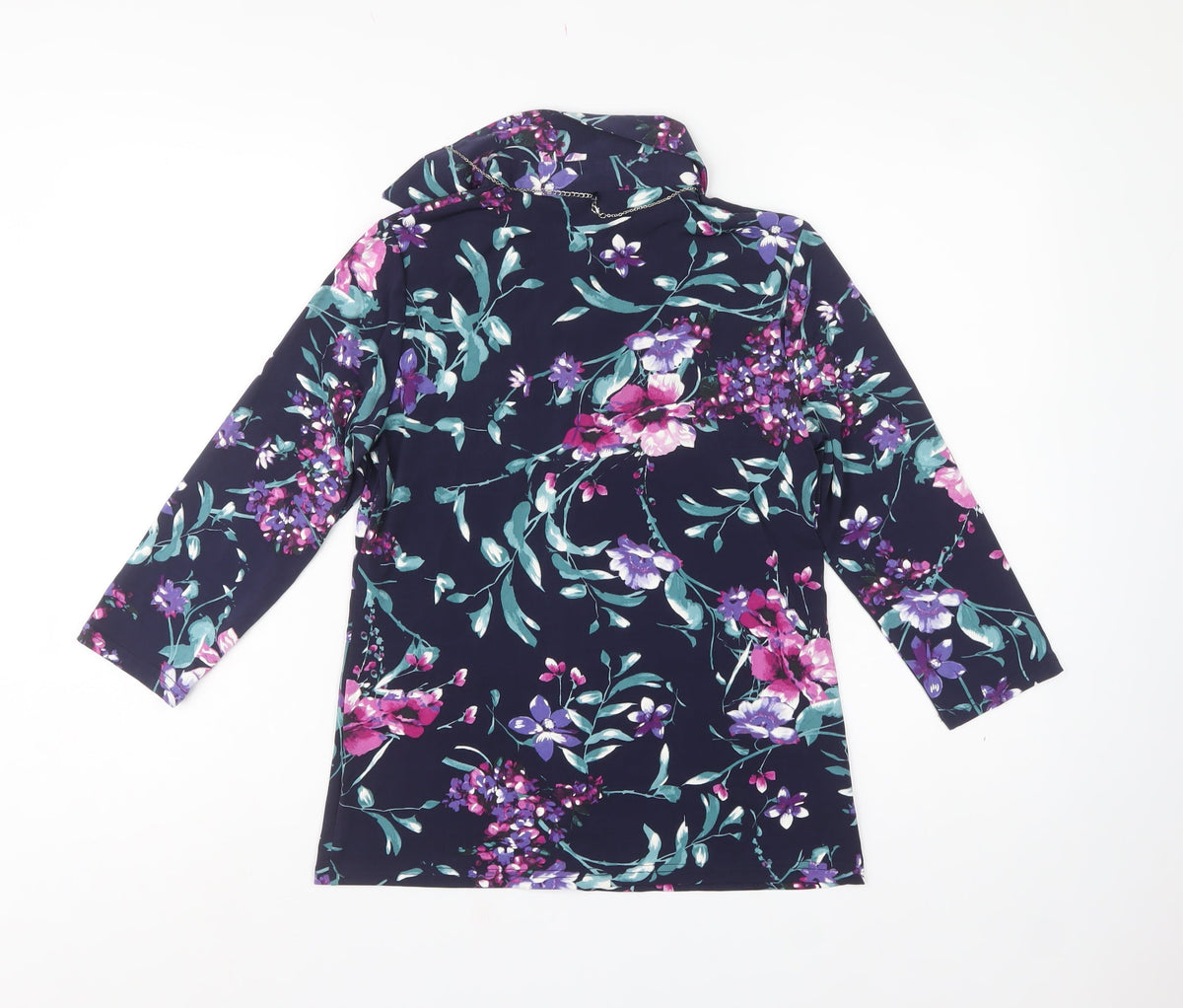 Anna Rose Women Multicoloured S Floral Stretch Button Tunic Shirt