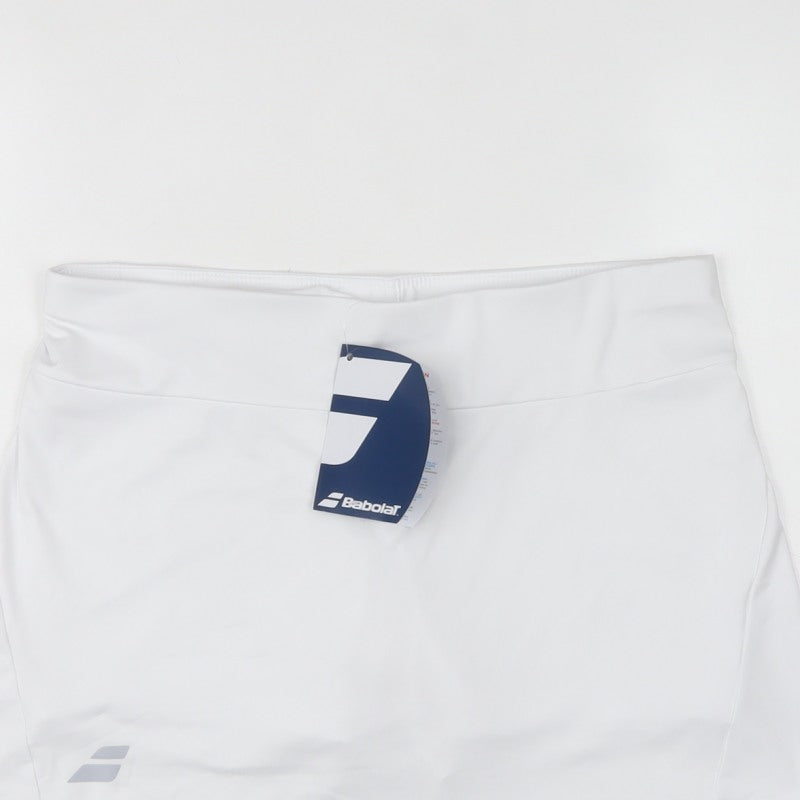 Babolat Women White M Athletic Tennis Short Skirt Stretch NWT