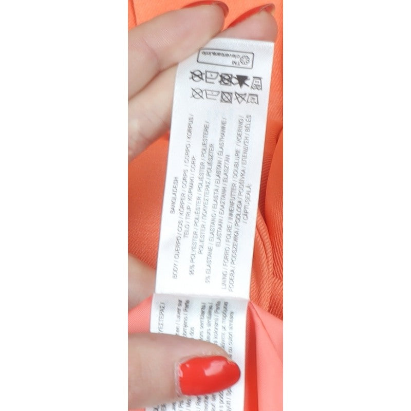 Primark Women Orange XL Single-Breasted Lined Blazer Jacket