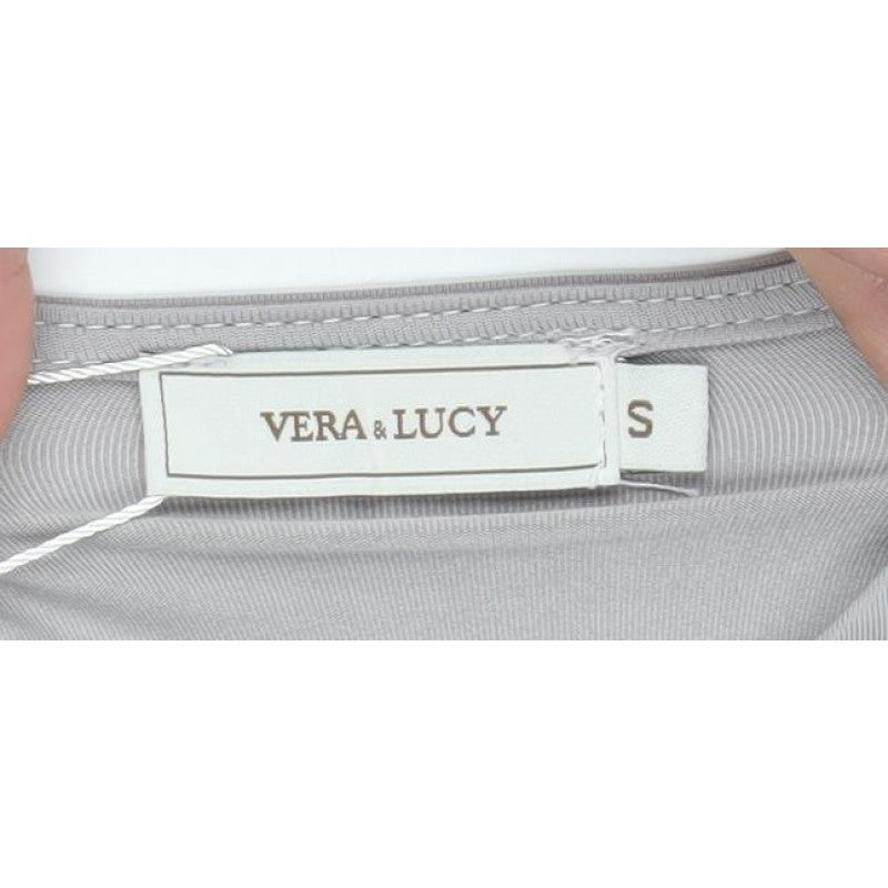 Vera & Lucy Women’s Grey Size 8 Long Sleeve Stretch Bodysuit